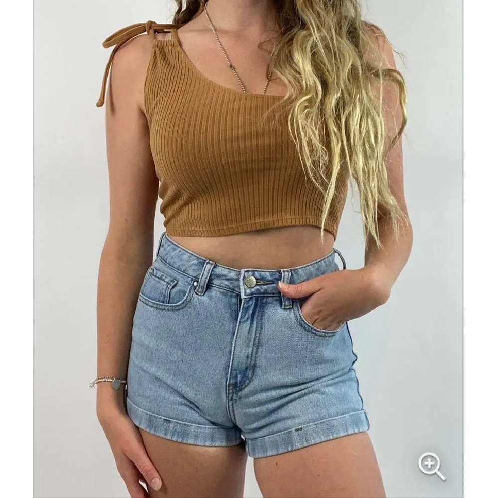 Aerie Ribbed One Shoulder Crop Top XL